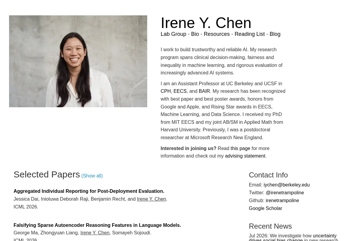 Irene Y. Chen - UC Berkeley and UCSF