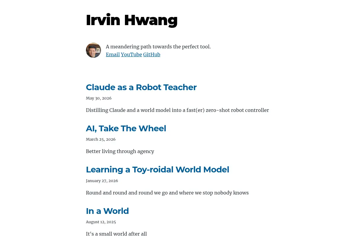 Irvin Hwang's Personal Site