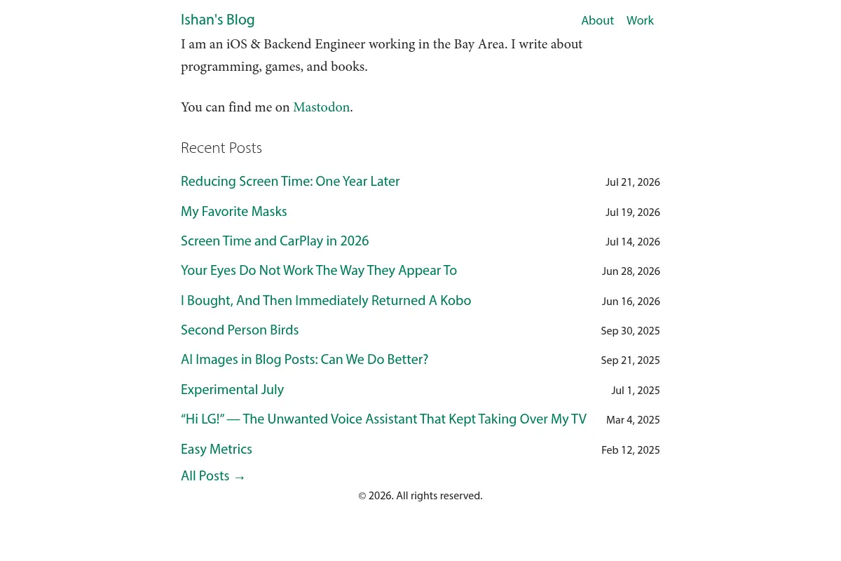 Ishan's Blog