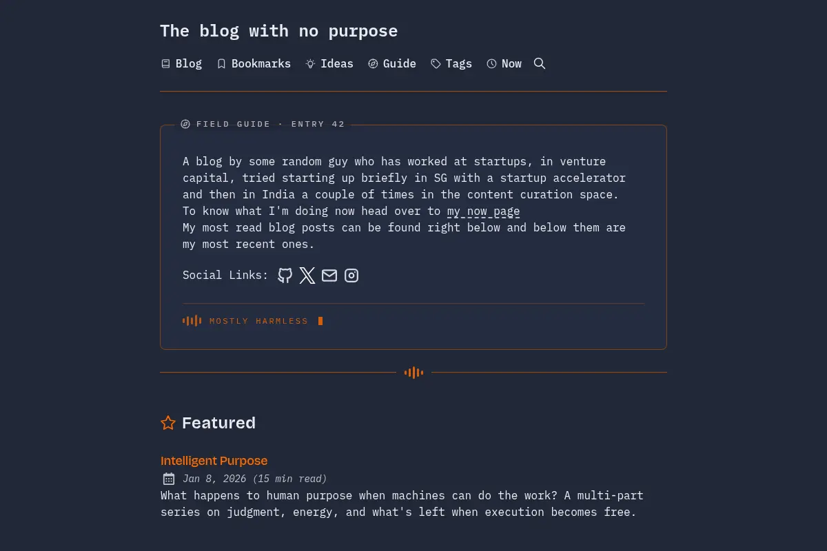 The blog with no purpose