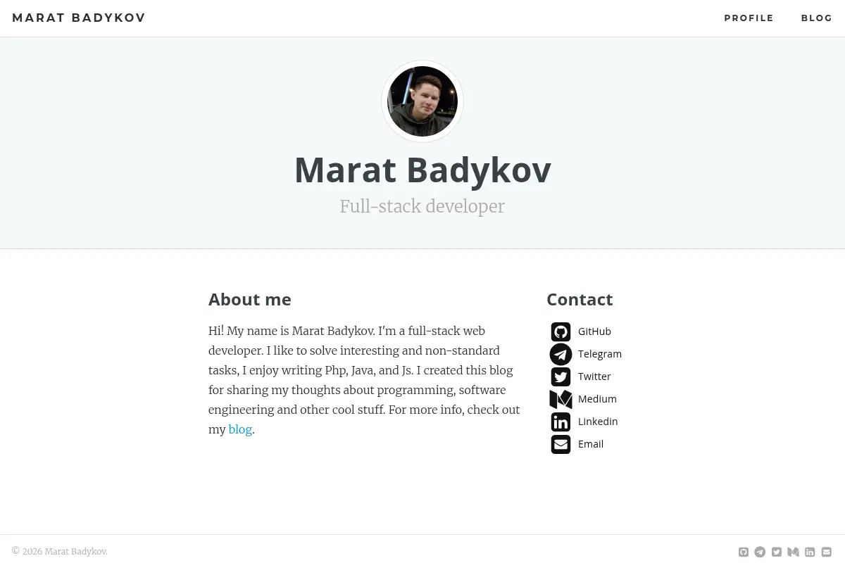 Marat Badykov: Home Page