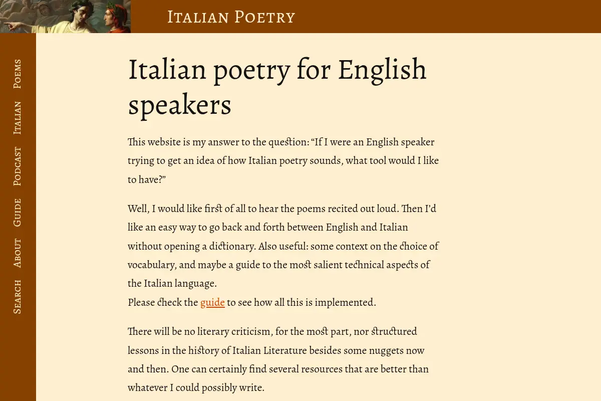 Italian Poetry for English Speakers