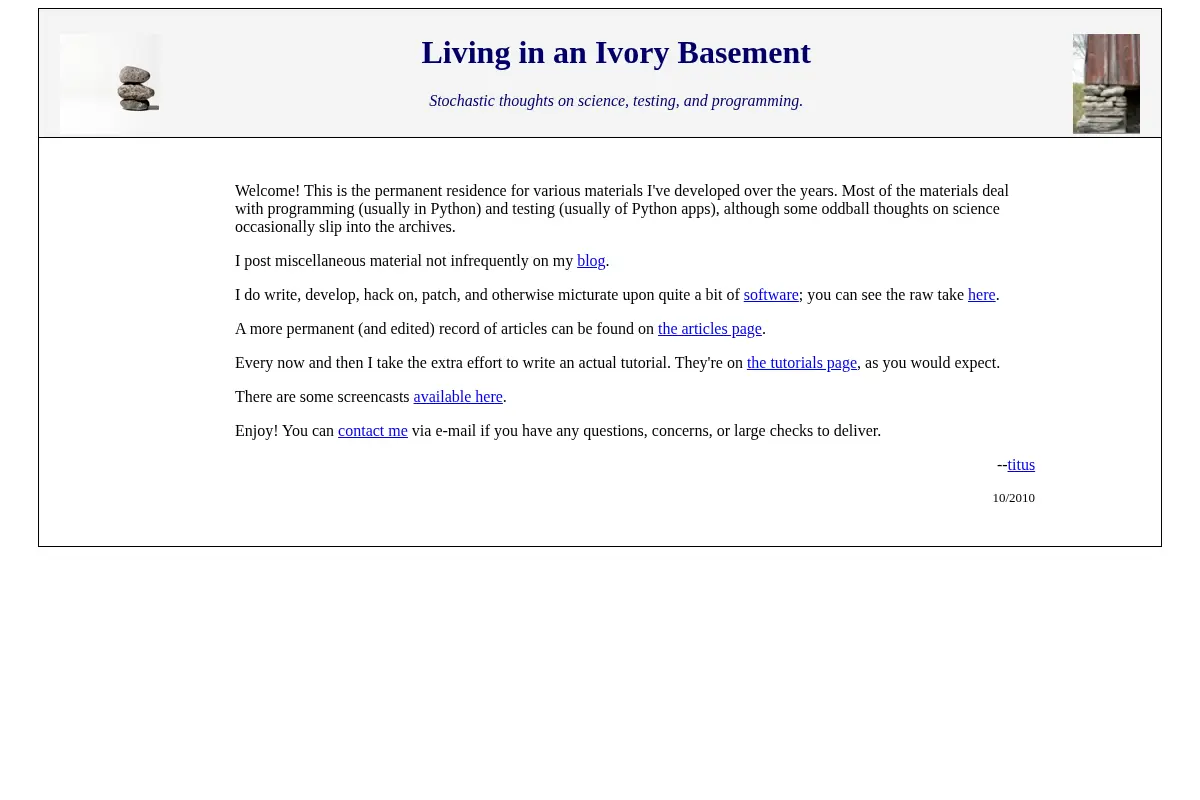 Living in an Ivory Basement
