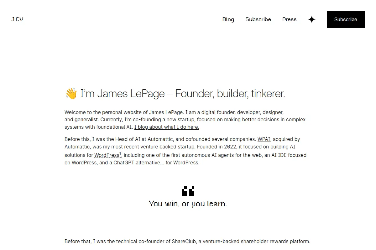 James LePage — Head of AI at Automattic