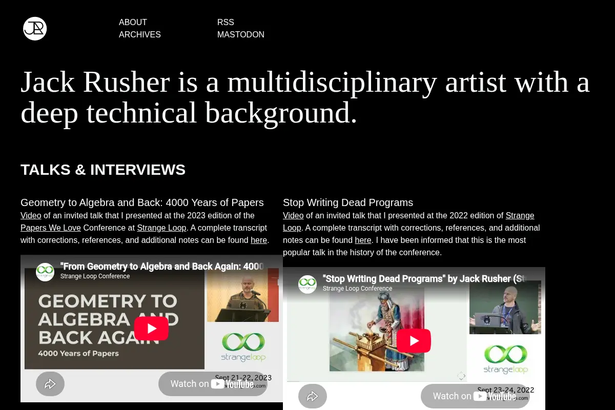 Jack Rusher: Multidisciplined