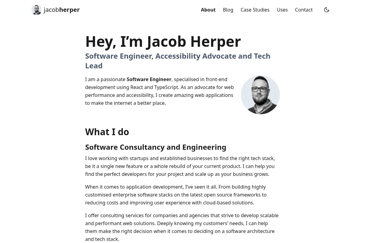 Jacob Herper - Software Engineer, Accessibility Advocate and Tech Lead