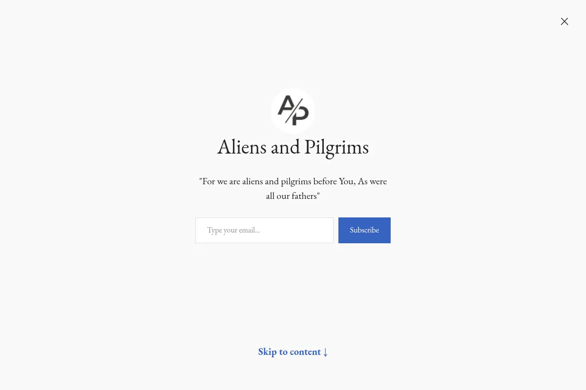 Aliens and Pilgrims