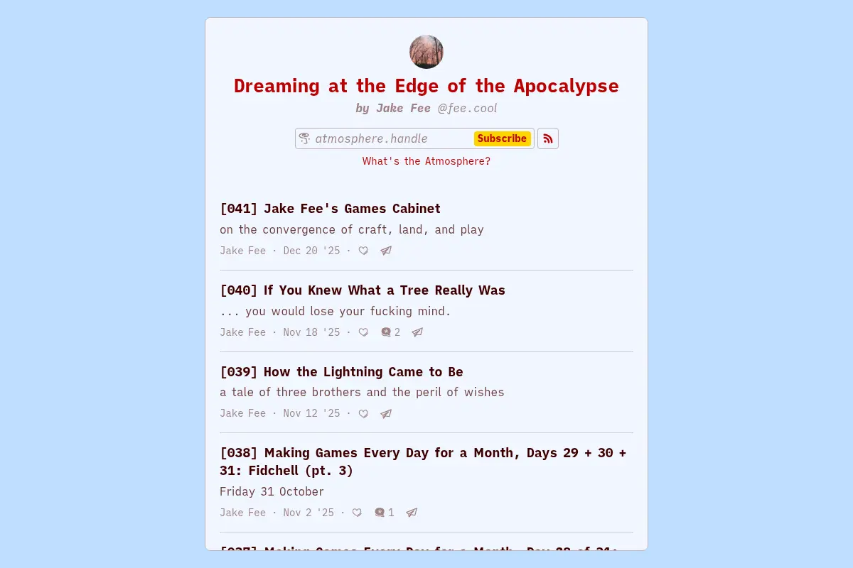 Dreaming at the Edge of the Apocalypse