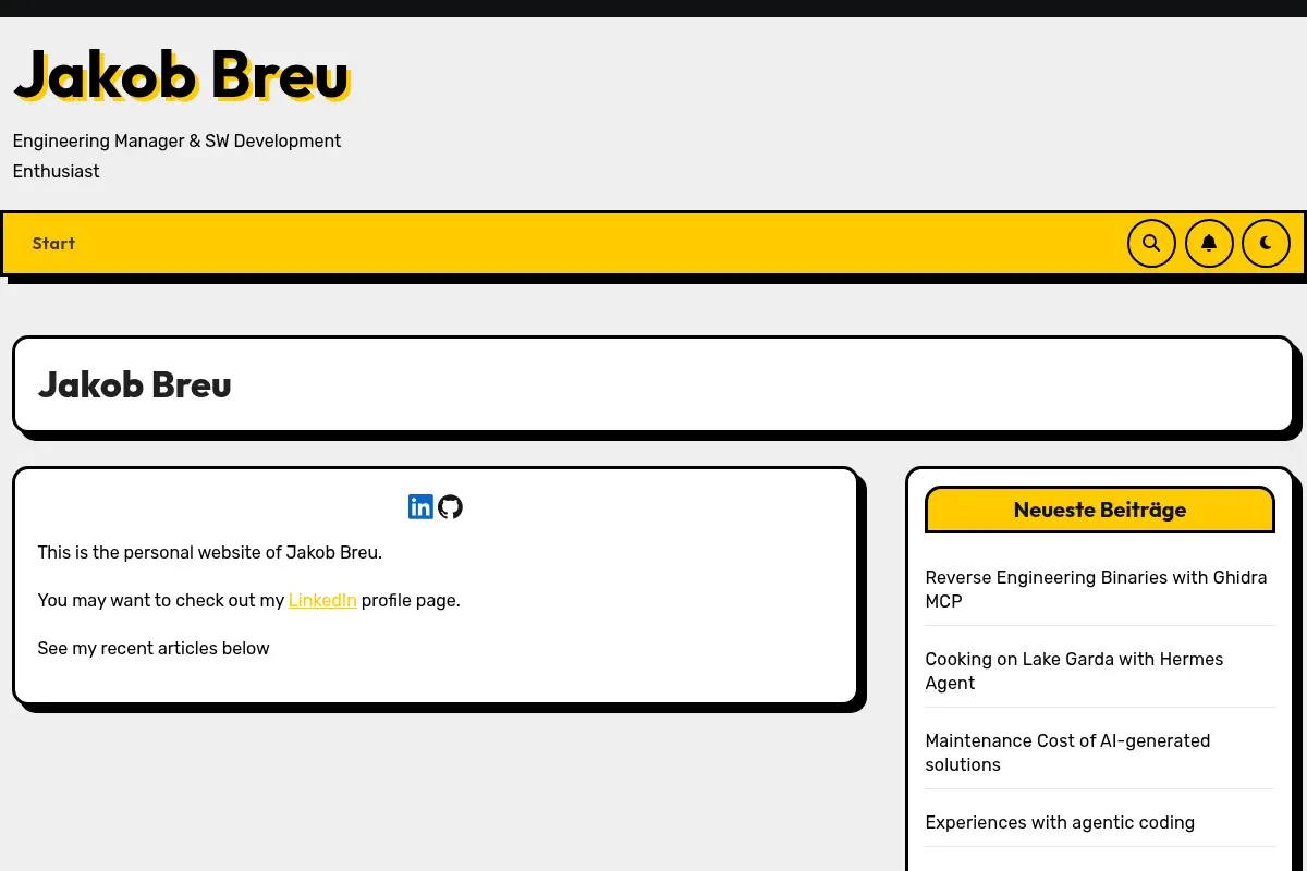 Jakob Breu – Engineering Manager & SW Development Enthusiast