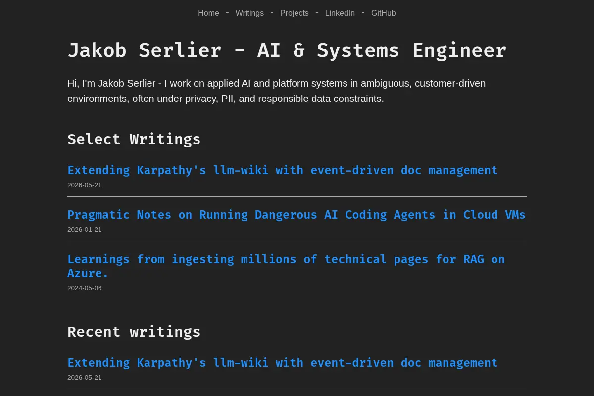 Jakob Serlier — AI & Systems Engineer