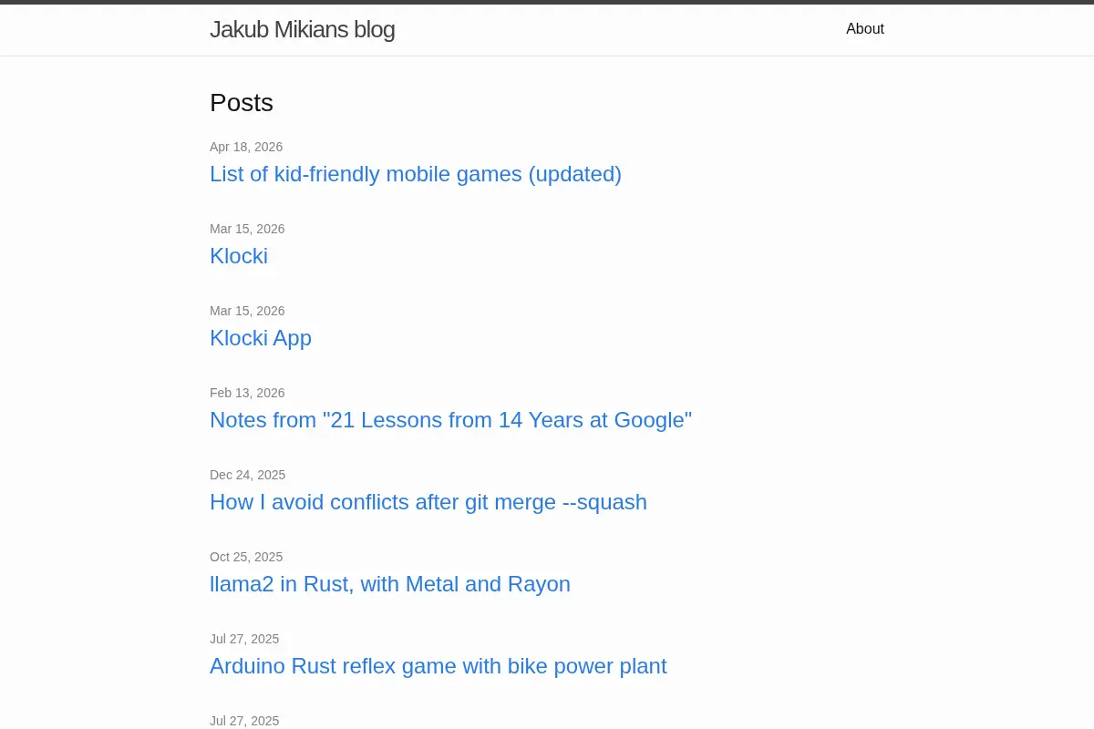 Jakub Mikians blog