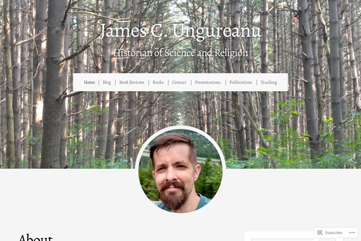 James C. Ungureanu |  Historian of Science and Religion