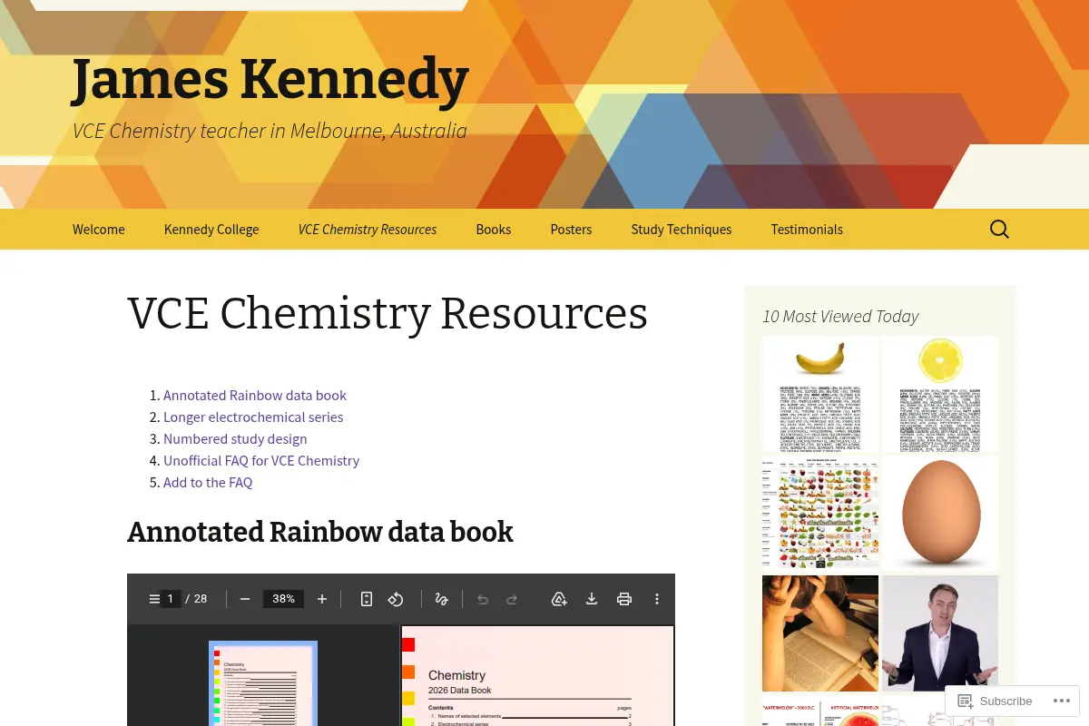 James Kennedy - VCE Chemistry Resources