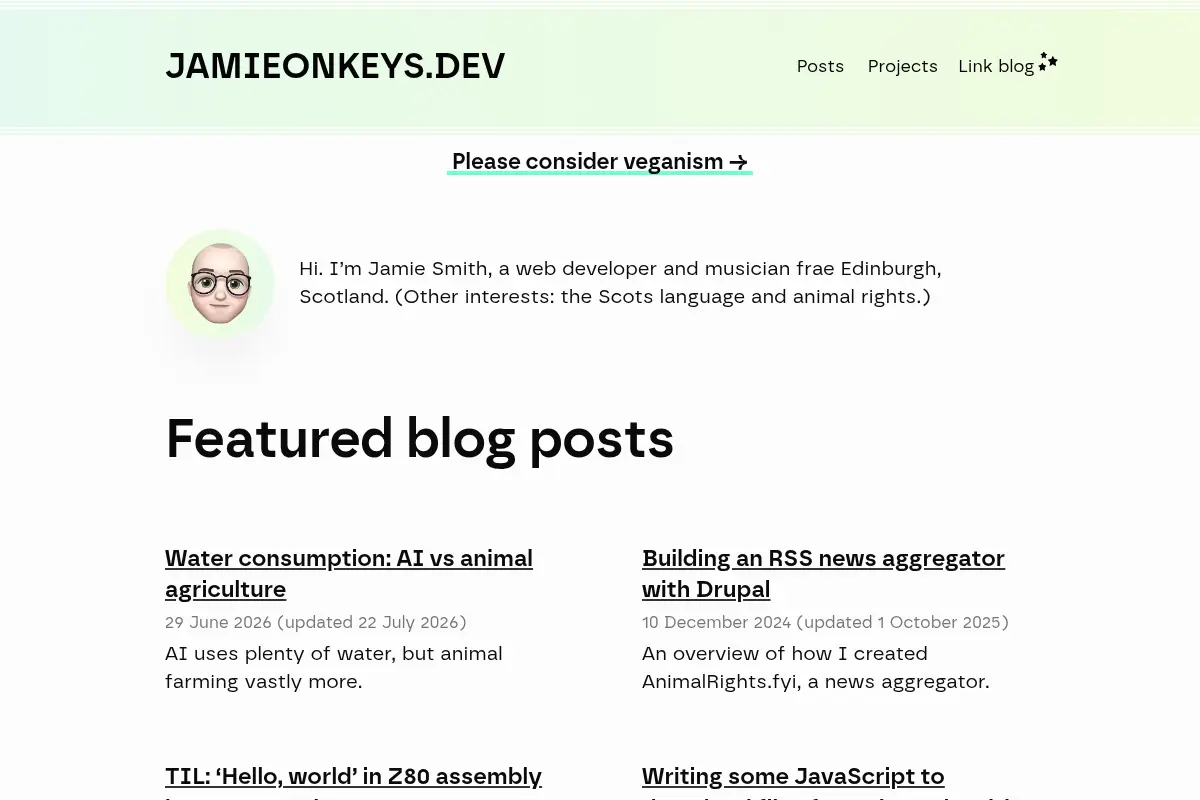 jamieonkeys: front-end Web developer in Edinburgh, Scotland