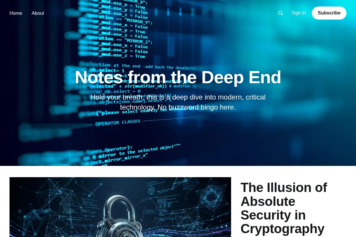Notes from the Deep End