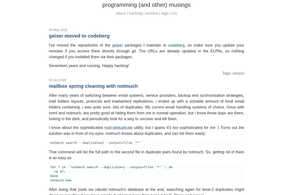 programming (and other) musings
