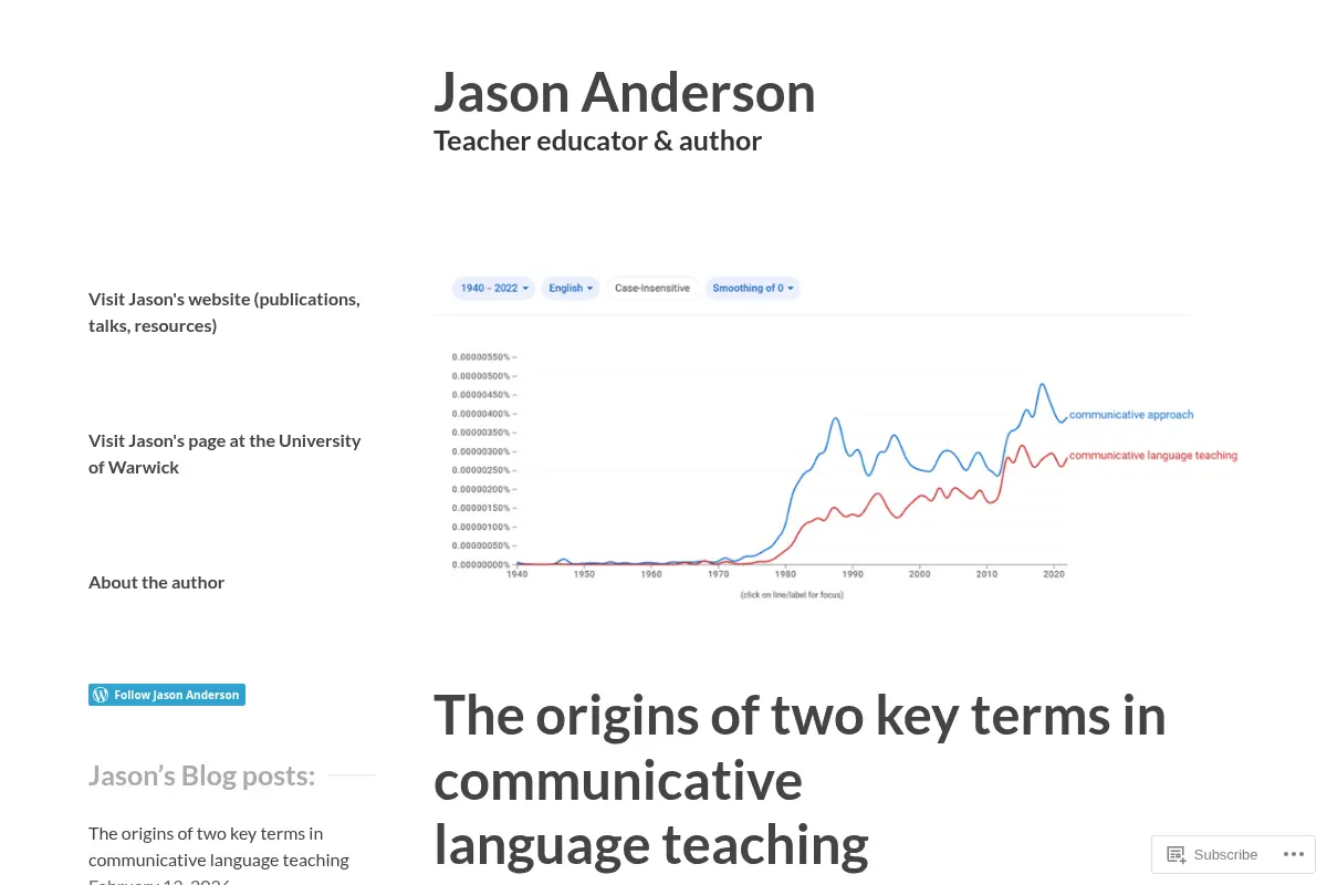 Jason Anderson – Teacher educator & author
