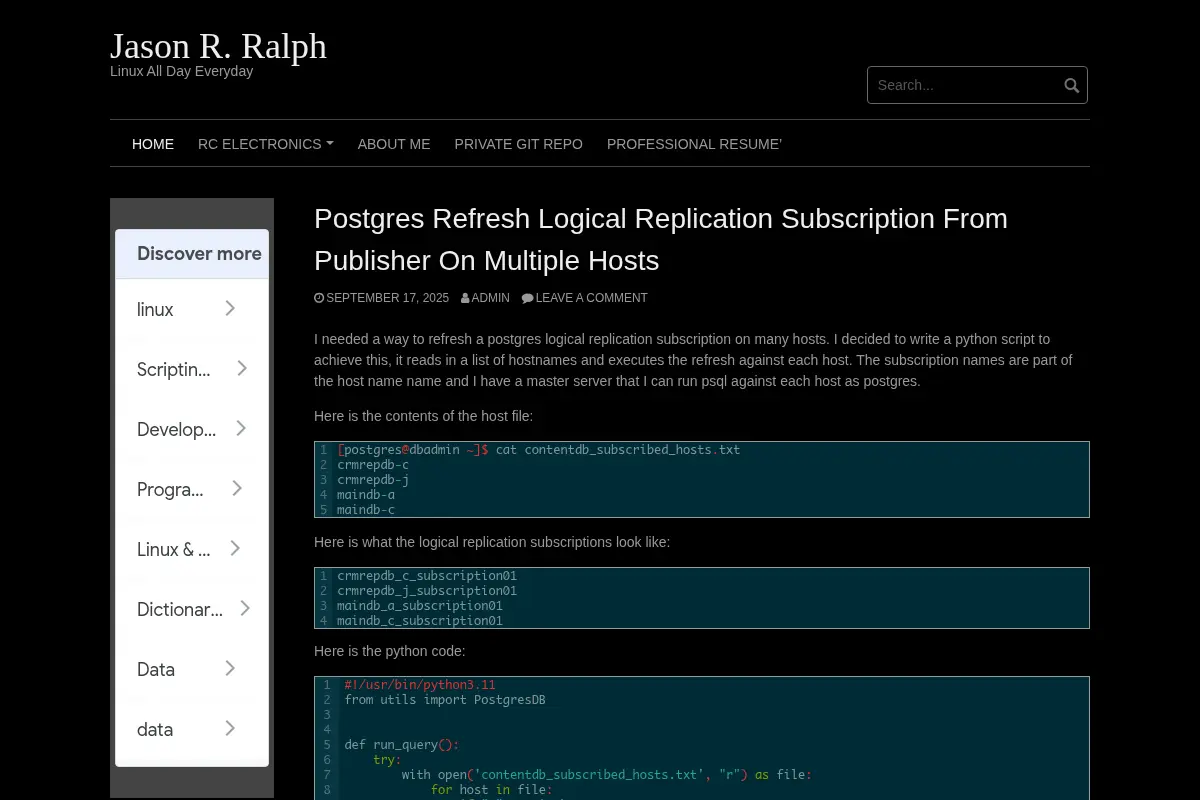 Jason R. Ralph – Linux All Day Everyday