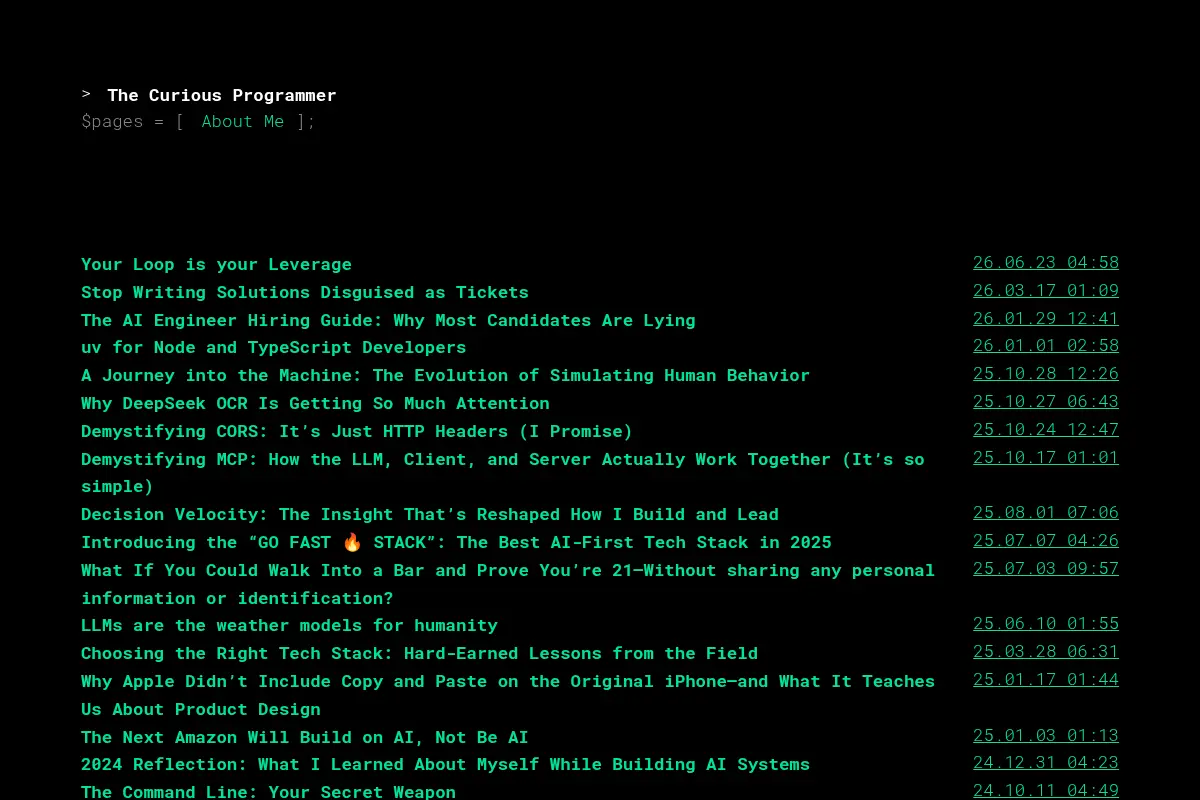 The Curious Programmer