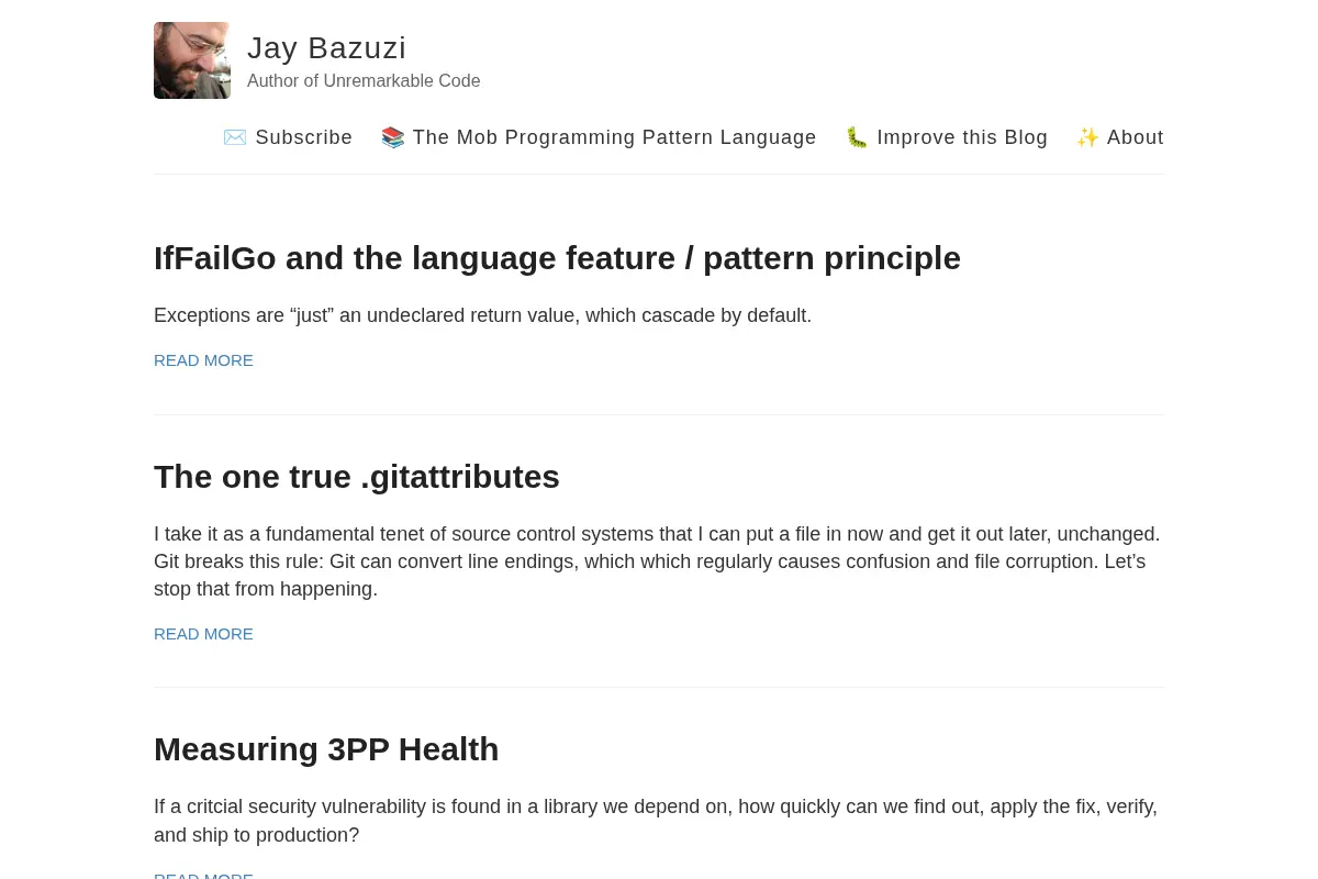 Jay Bazuzi – Author of Unremarkable Code