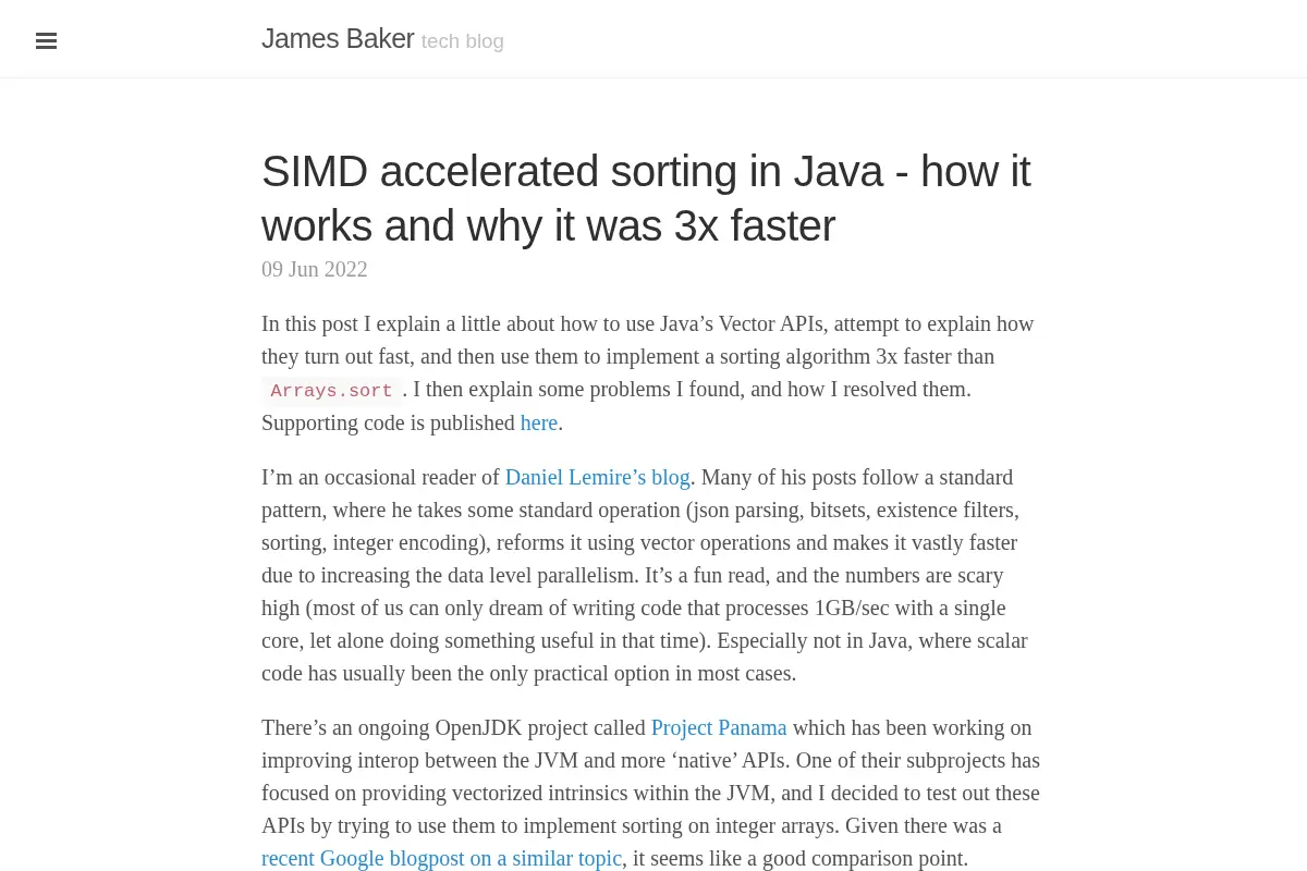 James Baker · tech blog