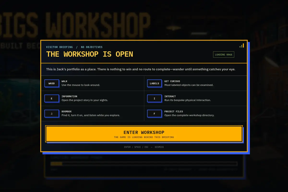 JBigs Workshop — Built Because It Bothered Me