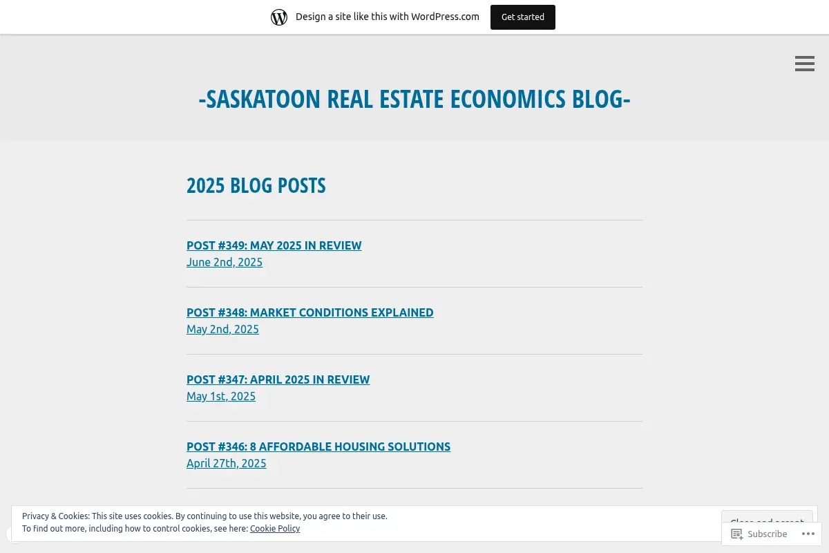 Saskatoon Real Estate Economics Blog