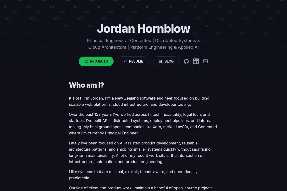 Jordan Hornblow | Principal Engineer