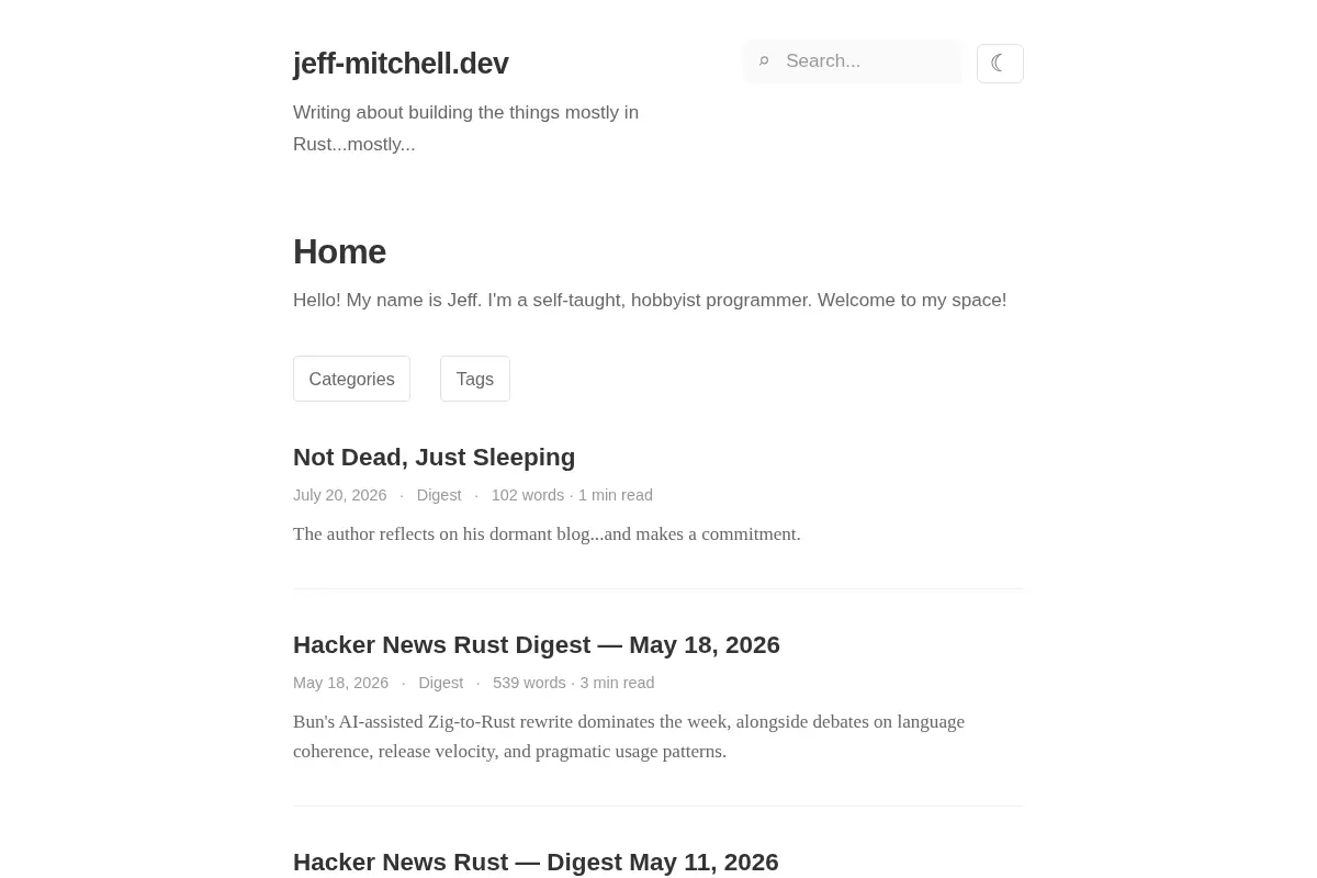 Jeff Mitchell's Personal Site