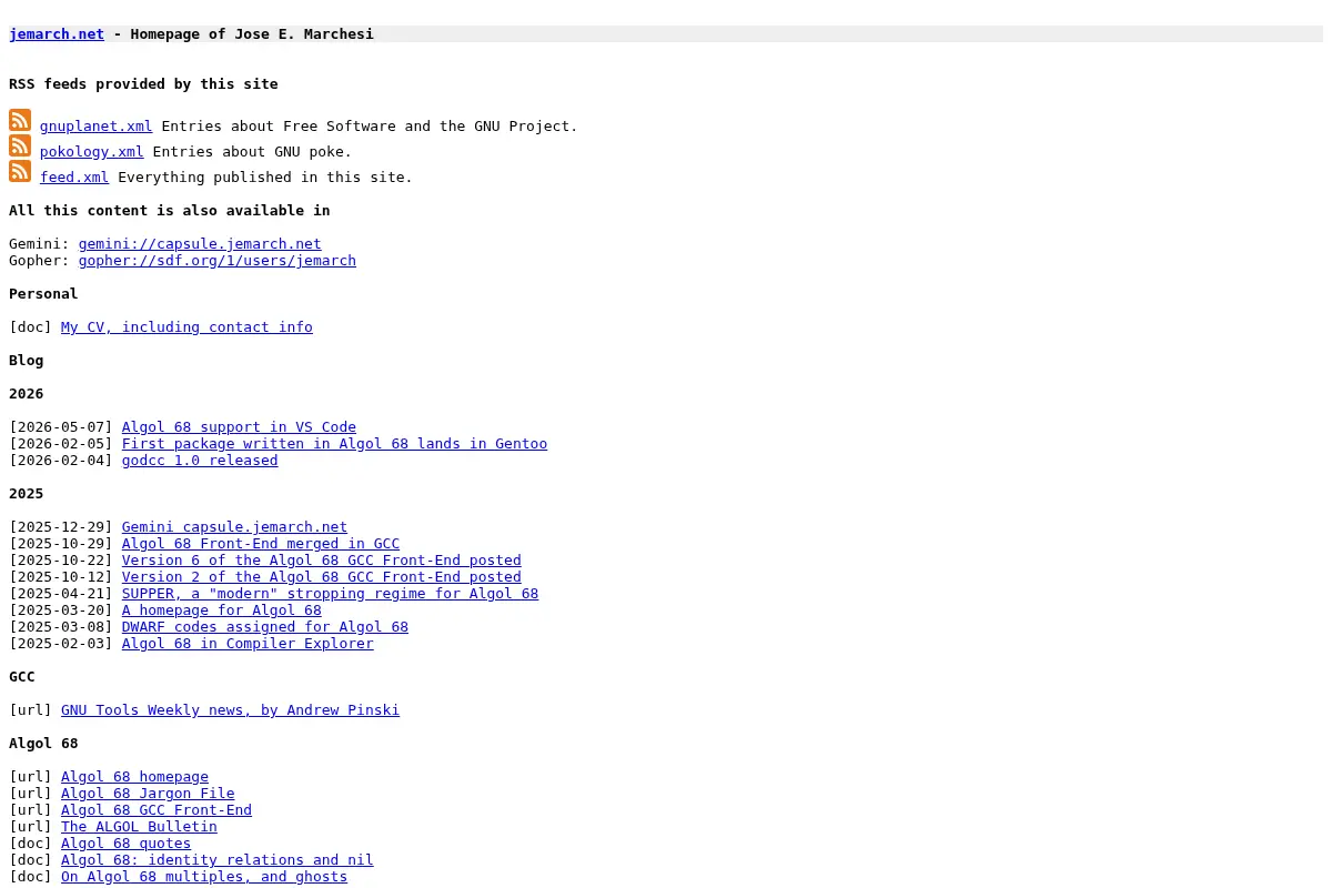 Homepage of Jose E. Marchesi