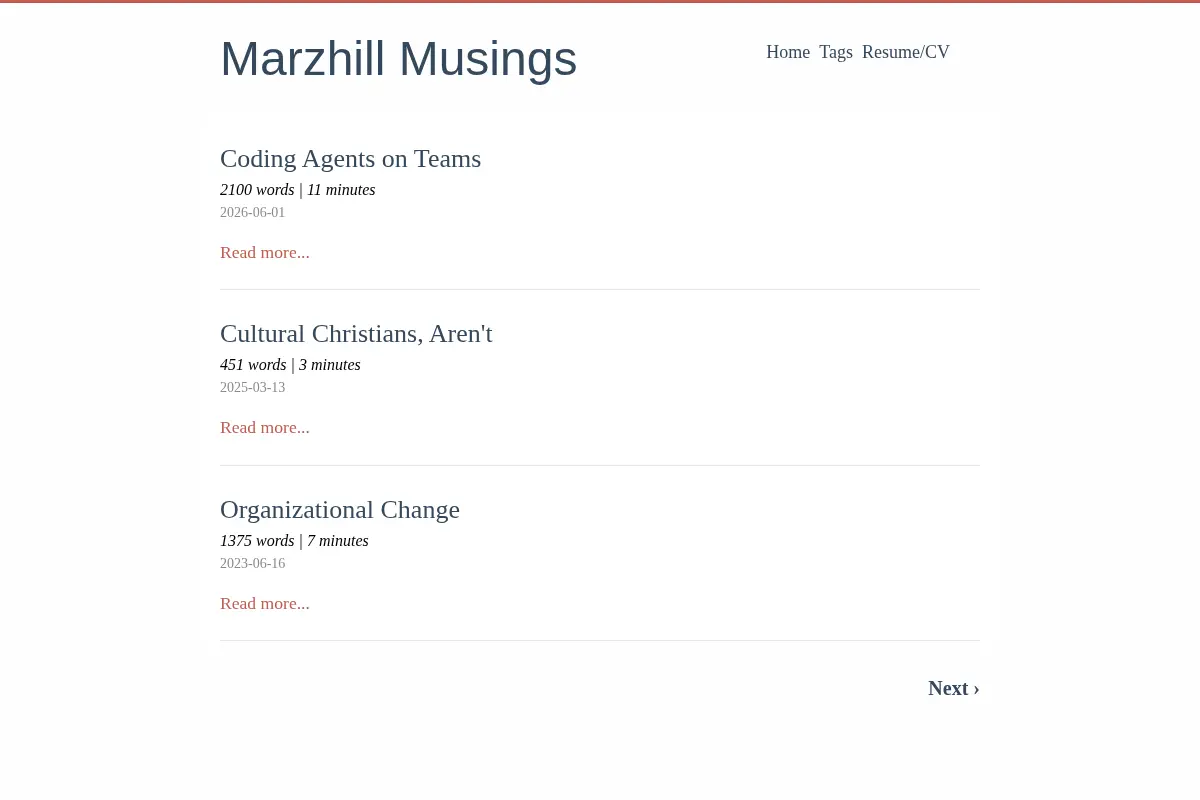 Marzhill Musings