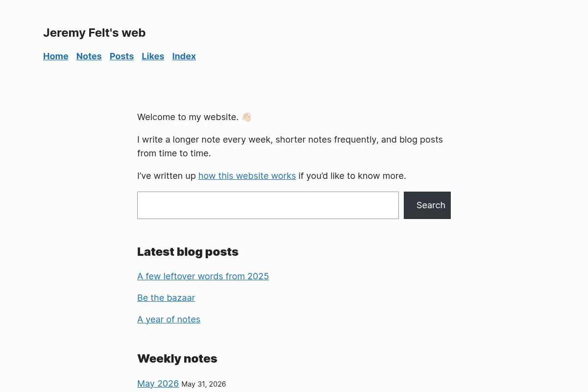 Jeremy Felt – Jeremy Felt's web