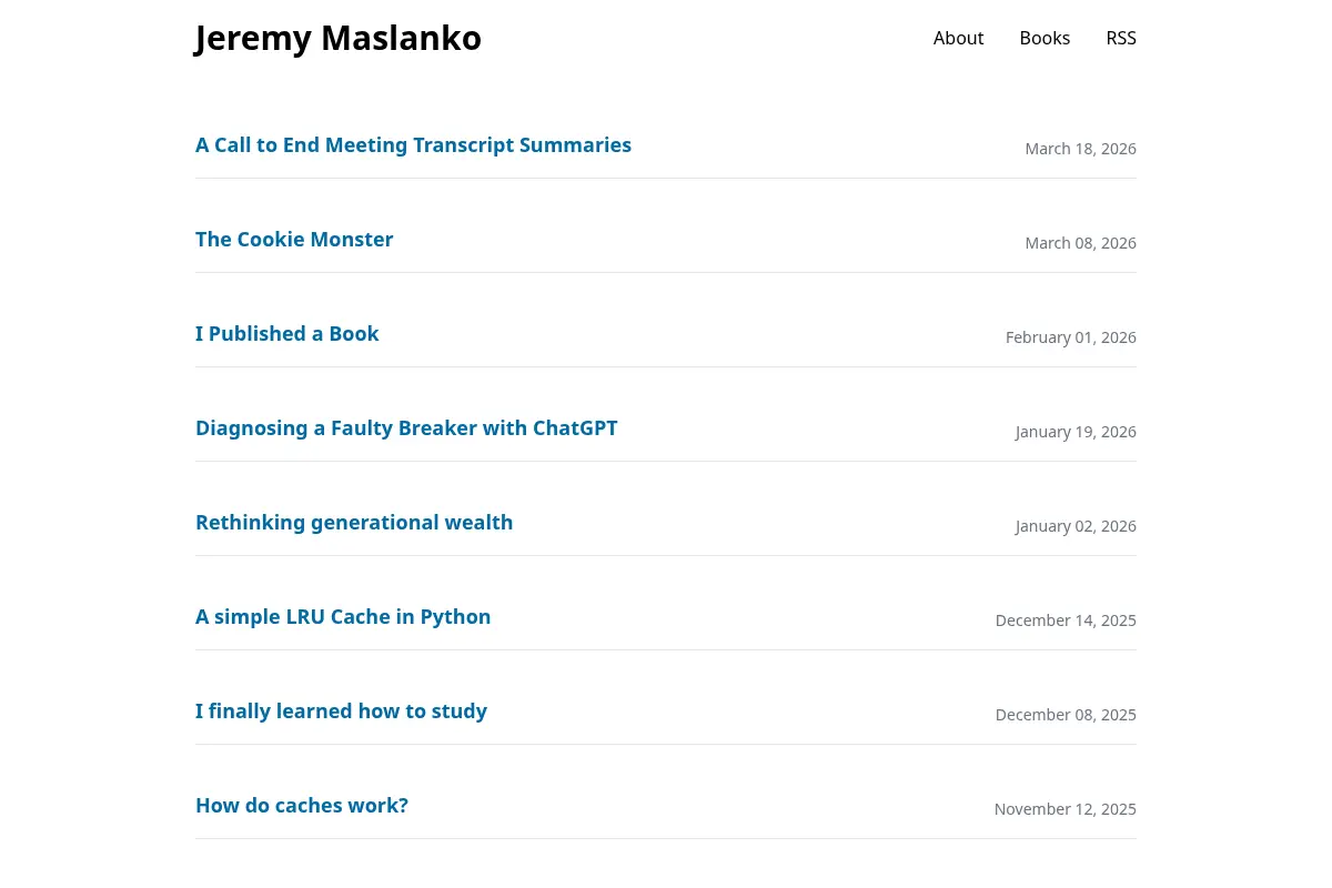 Jeremy Maslanko's Blog