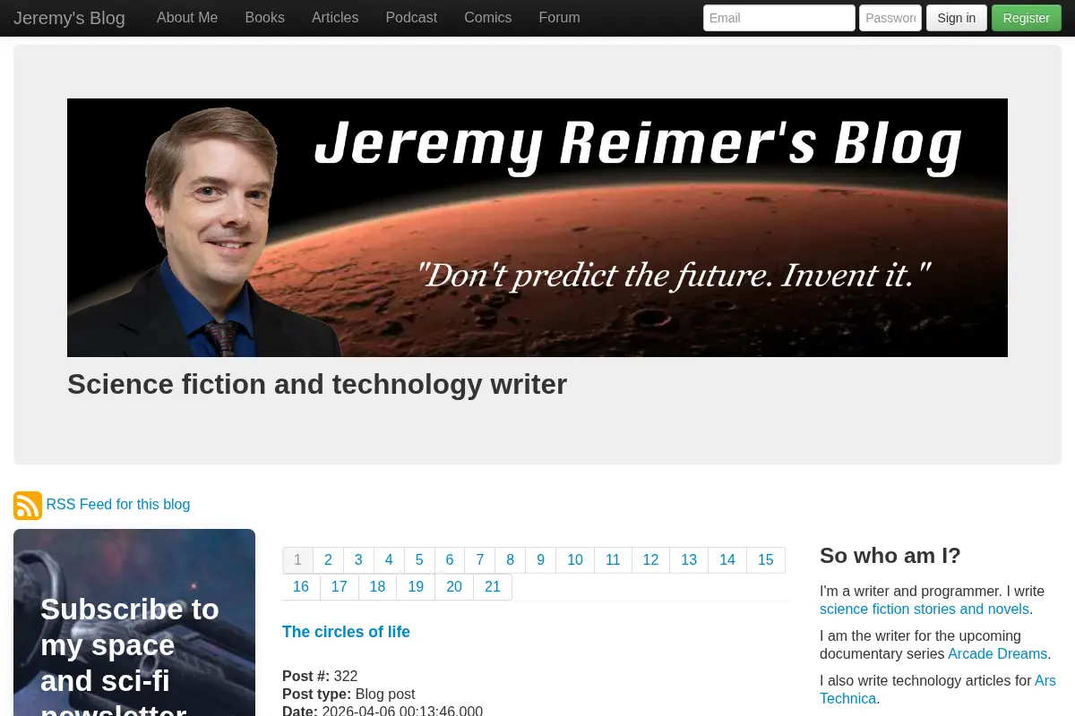 Science fiction and technology writer