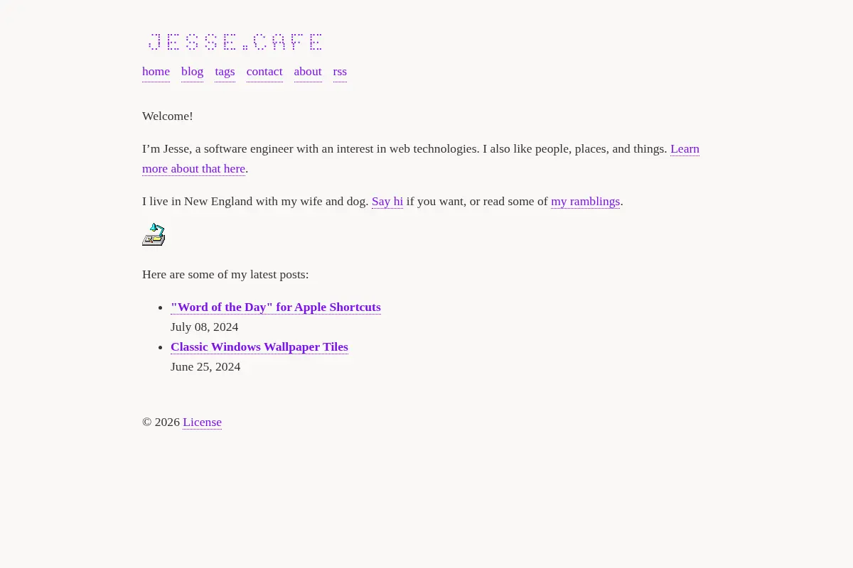 Jesse's personal site
