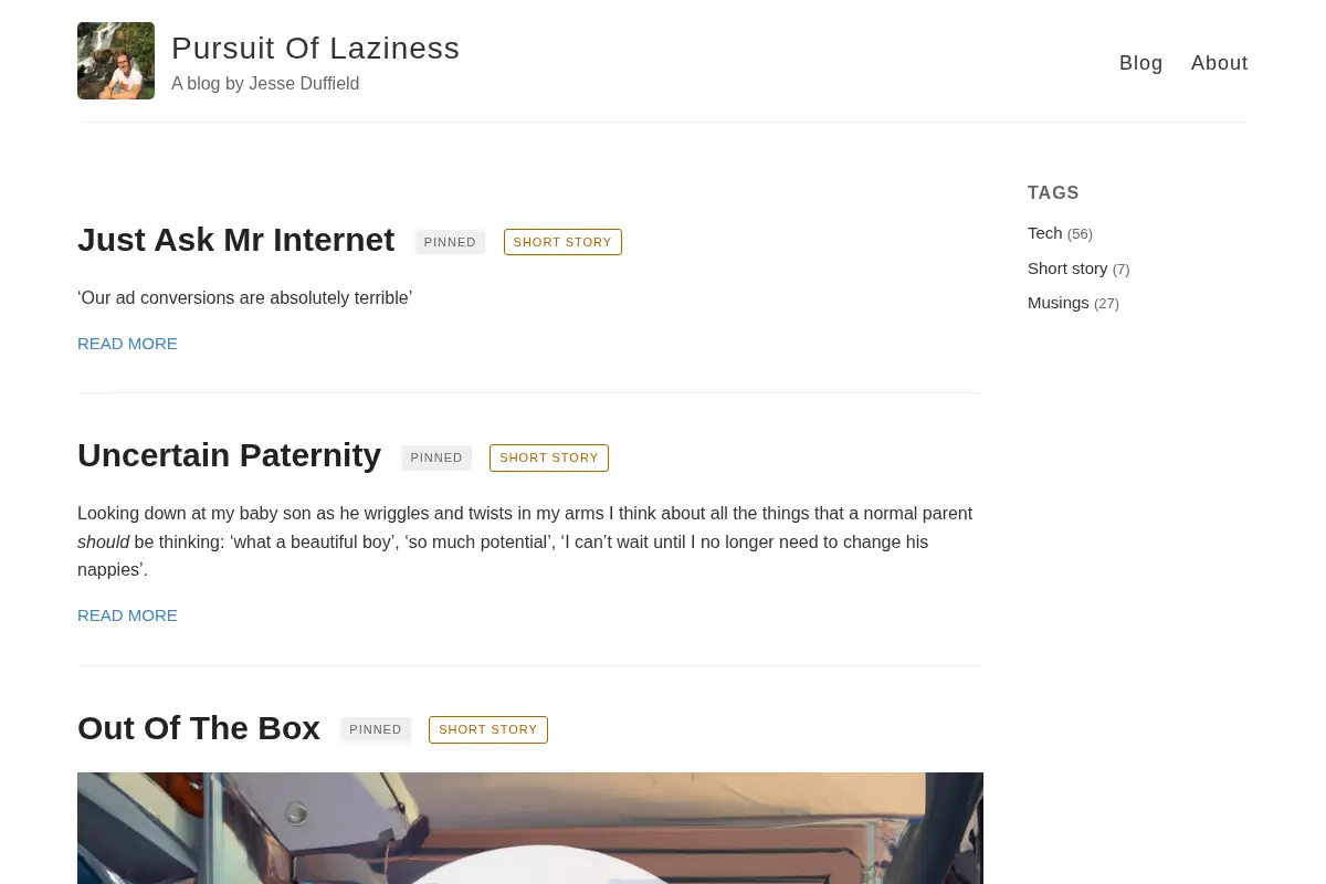 Pursuit Of Laziness – A blog by Jesse Duffield