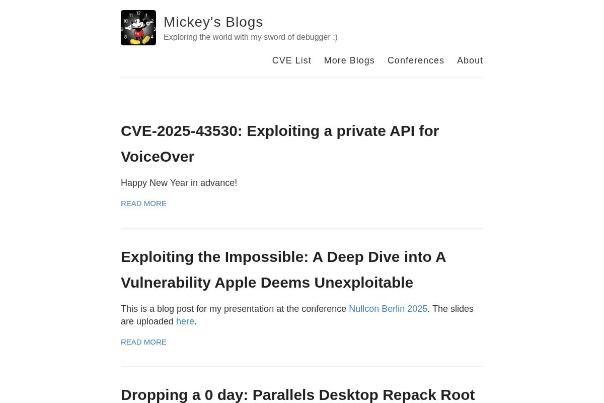 Mickey's Blogs