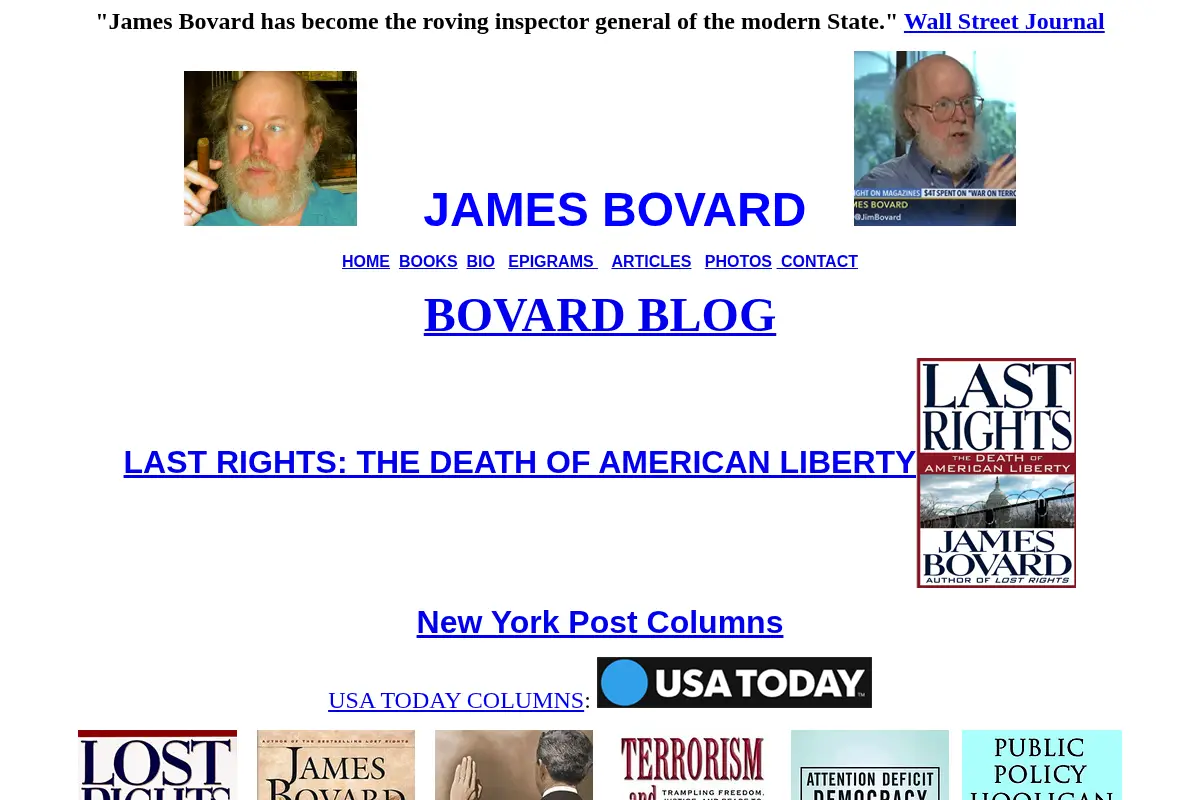 James Bovard author page