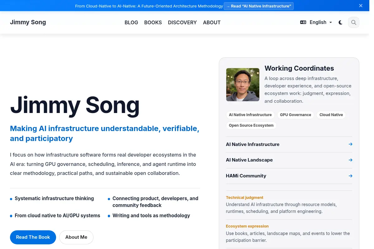 Jimmy Song | AI Native Infra Blog
