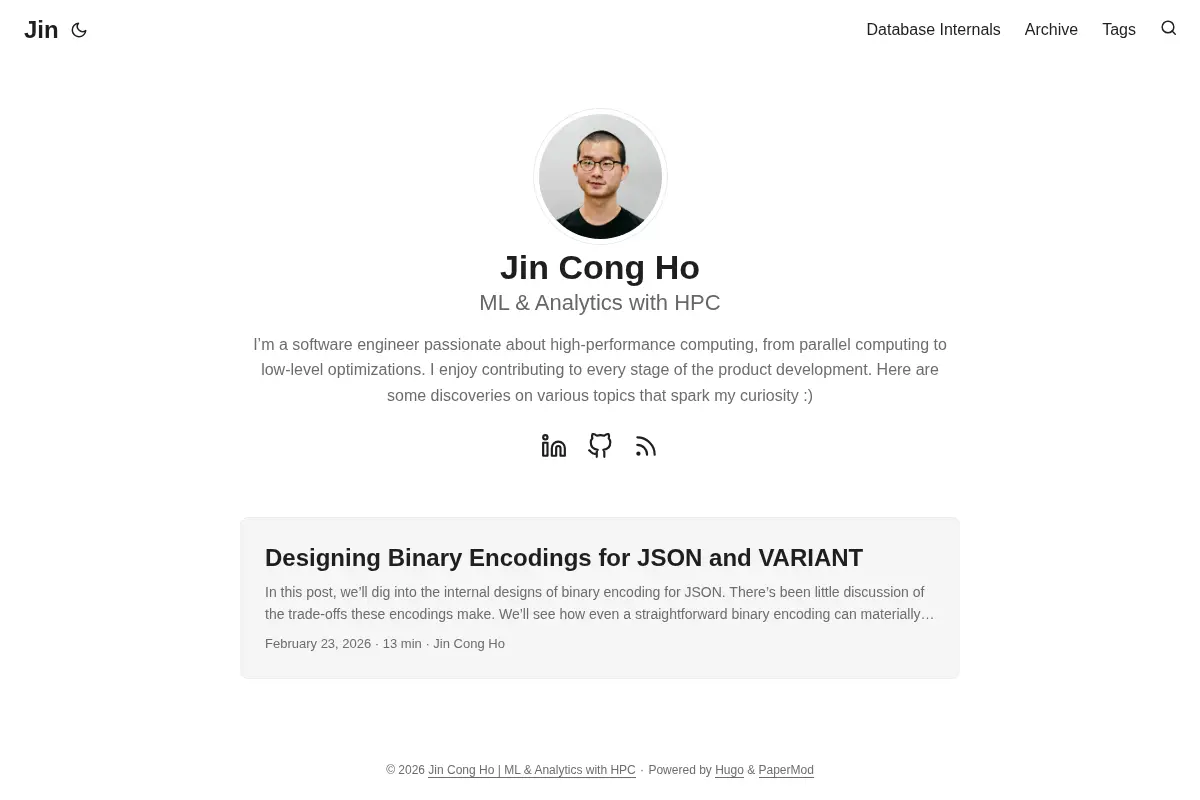 Jin Cong Ho | ML & Analytics with HPC