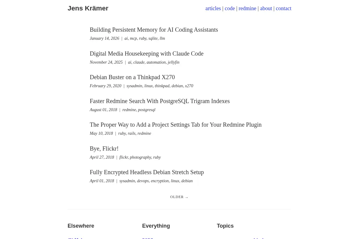 Jens Krämer: Redmine Consulting and Custom Development