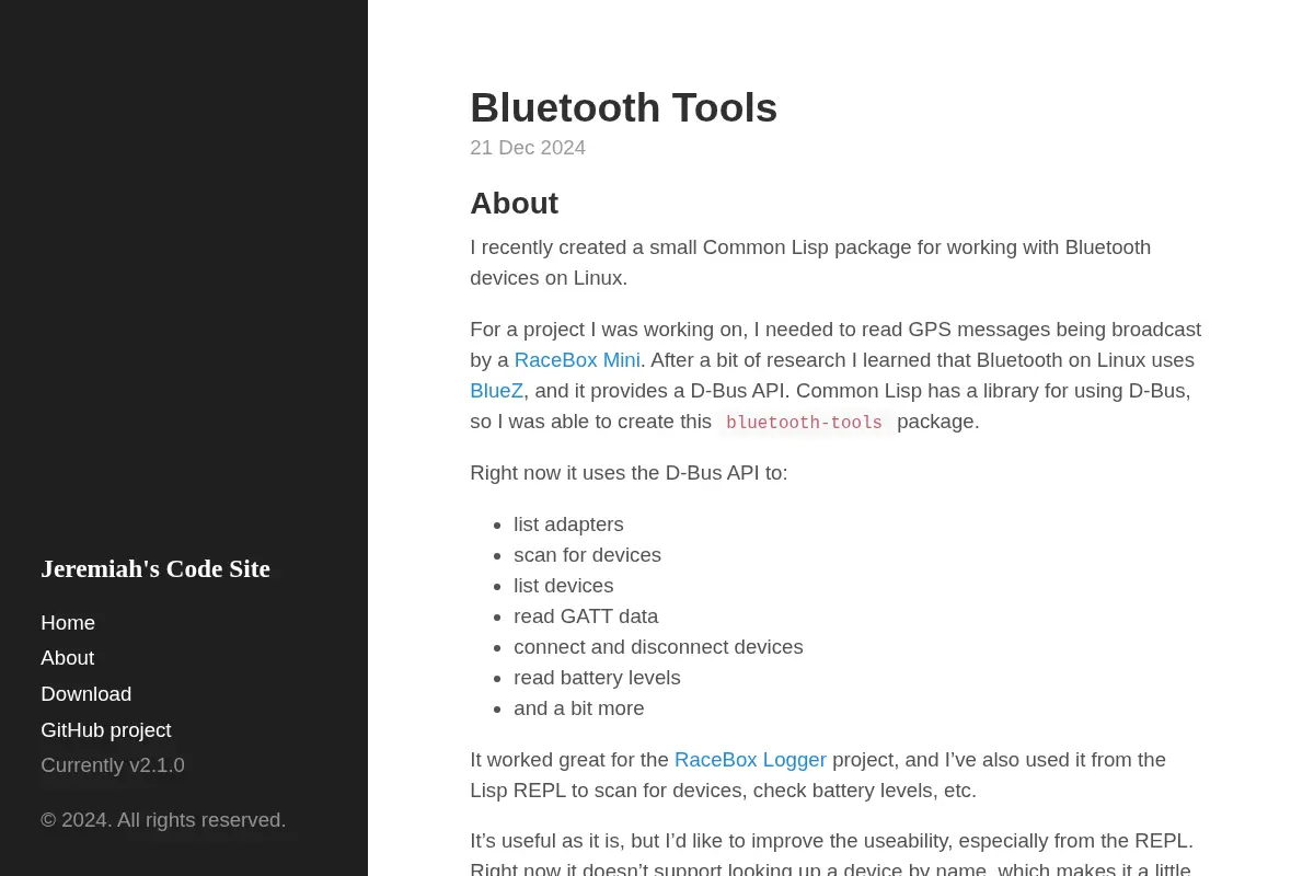 Jeremiah's Code Site