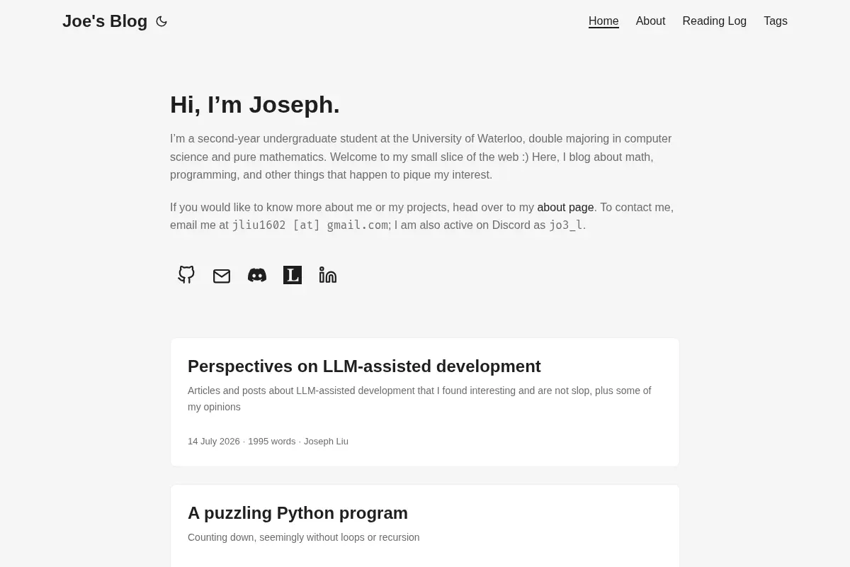 Joe's Blog