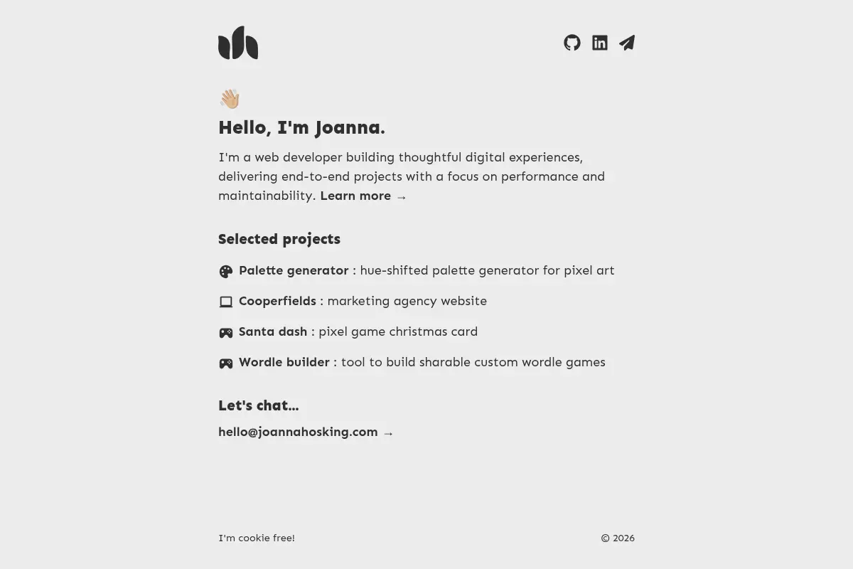Joanna Hosking - Web Developer