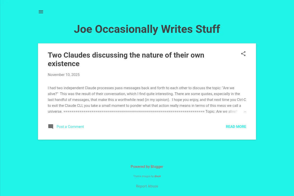 Joe Occasionally Writes Stuff