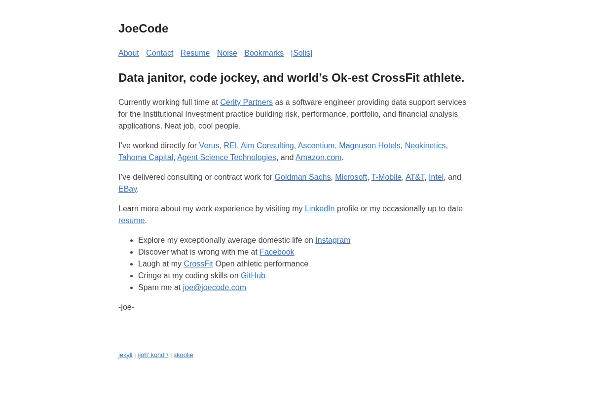 Joe Wilson | JoeCode