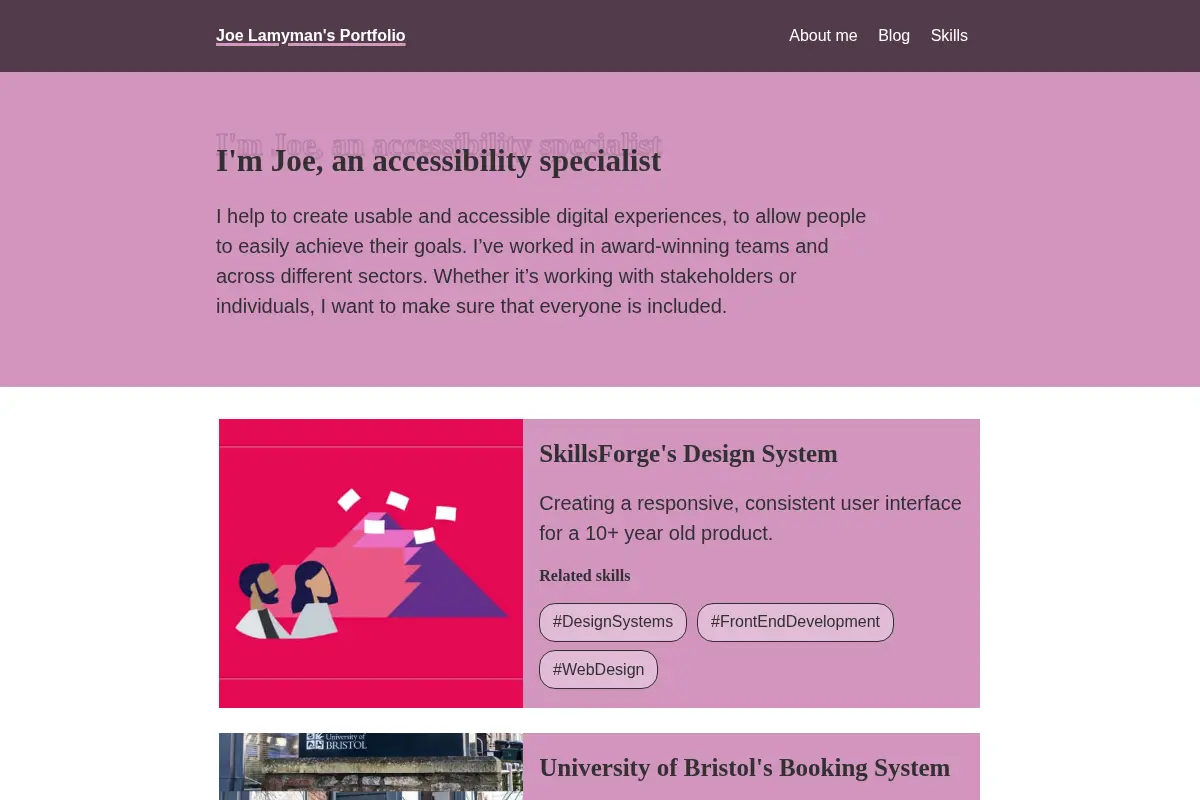 Joe Lamyman's Portfolio