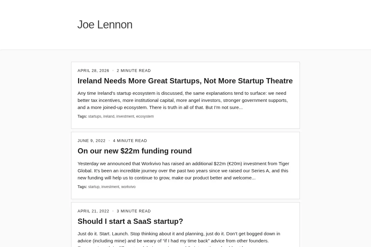 Joe Lennon's Blog
