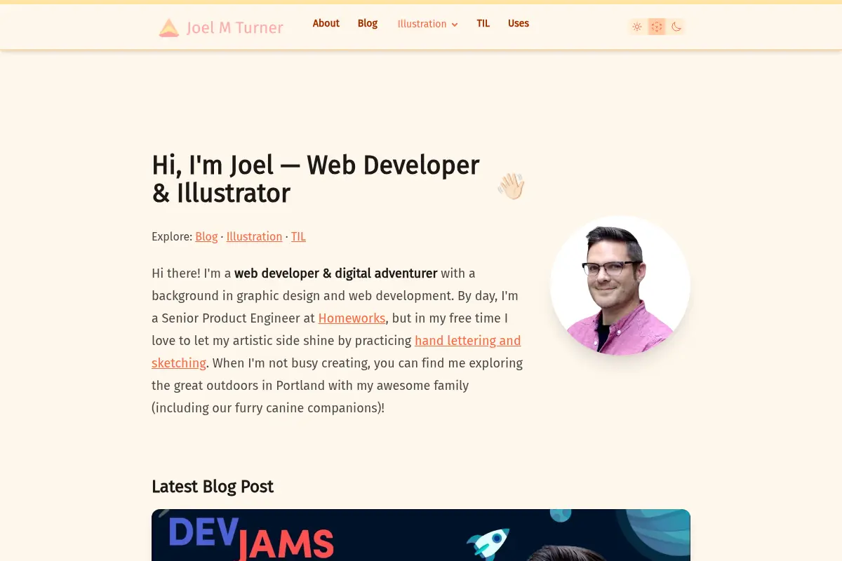 Joel M Turner — Web Dev Blog, Illustration & Projects