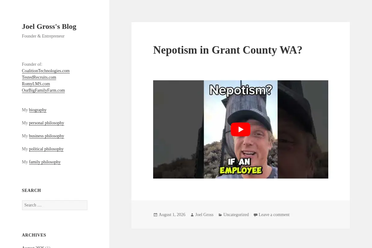 Joel Gross - Official Website & Blog